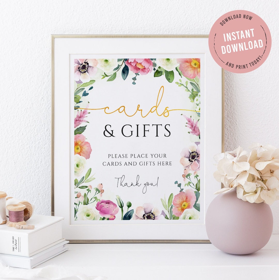 Floral Garden Cards and Gifts Sign, Printable Baby in Bloom Baby Shower ...