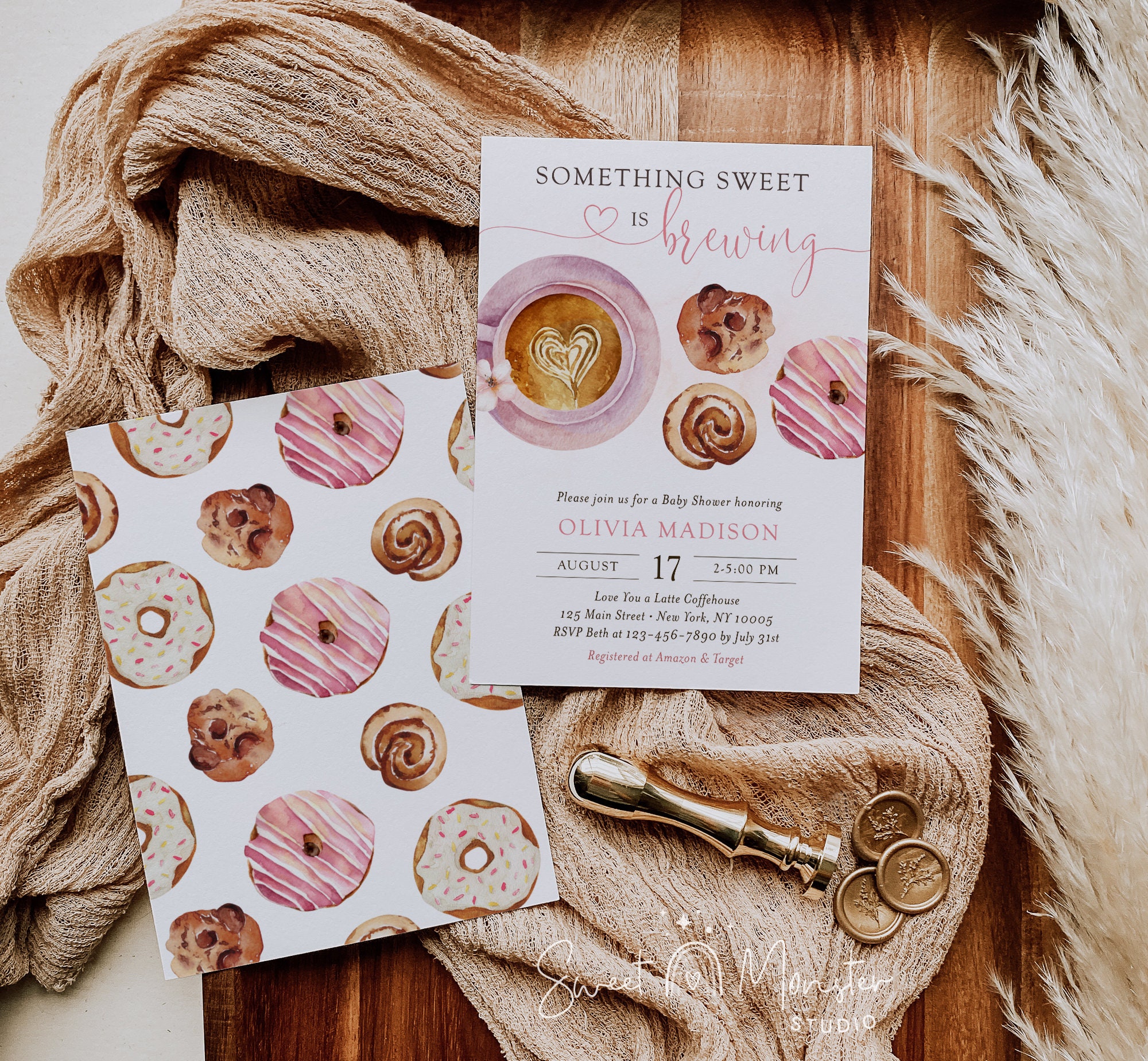 Something Sweet is Brewing Baby Shower Invitation Template