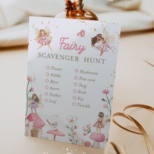 Editable Fairy Scavenger Hunt Game, Enchanted Fairy Garden Birthday ...
