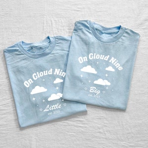 On Cloud Nine Big & Little Tees // Sorority Reveal Aesthetic T-Shirts // Trendy Sorority Big Little Shirts