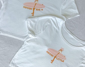 Coastal Cowgirl Big Little Tees // Surfer Girl Coastal Sorority Reveal Shirts // Aesthetic Big Little Baby Tees