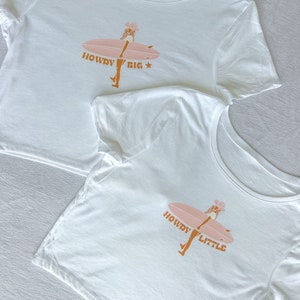 Coastal Cowgirl Big Little Tees // Surfer Girl Coastal Sorority Reveal Shirts // Aesthetic Big Little Baby Tees