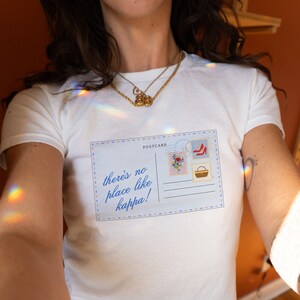 Koszulka There's No Place Like Home // PR, Bid Day, koszulka Big Little Baby i koszulka Crop Tank // Trendy Sorority Event Merch // Koszulka z pocztówką, znaczki