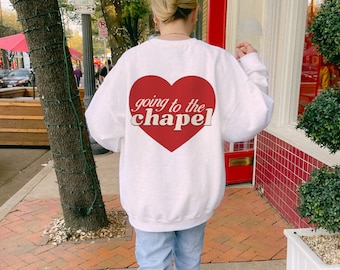 Ir a la sudadera de la capilla // Bachelorette Crewnecks // Jersey de novia estética // Bach estético, sudadera nupcial retro