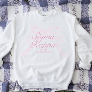 Sigma Kappa Bow Sweatshirt // Sorority Trendy Crewneck // Sig Kap, SK Shirt // Aesthetic Greek Pullover