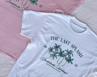 The Last Splash Bachelorette Tees // Camisas de moda para fiestas de Bach // Camisetas de despedida de soltera de Palm Springs // Resort, camisetas de fiesta en la piscina para la novia