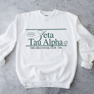Zeta Tau Alpha Social Club Sweatshirt // Sorority Crewneck // Zeta, Zeta Tau Alpha, ZTA Shirt // Aesthetic Greek Pullover
