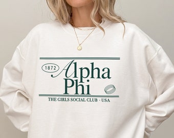 Alpha Phi Social Club Sweatshirt // Sorority Crewneck // APhi, Alpha Phi Shirt // Aesthetic Greek Pullover