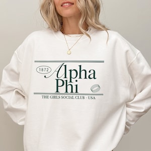 Alpha Phi Social Club Sweatshirt // Sorority Crewneck // APhi, Alpha Phi Shirt // ästhetischer Grieche Pullover