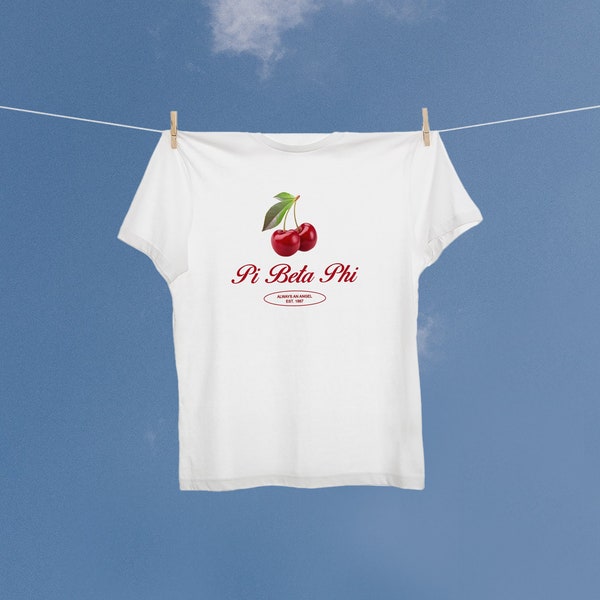 Pi Beta Phi Cherry Comfort Colors Tee // Vintage Aesthetic Pi Phi, Pi Beta Phi Shirt // Trendy Greek Cherry Graphic T-Shirt