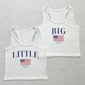 Sisters in the Hamptons Big & Little Tees // Nantucket Flag Sorority Reveal Shirts // Aesthetic Coastal Big Little Baby Tees