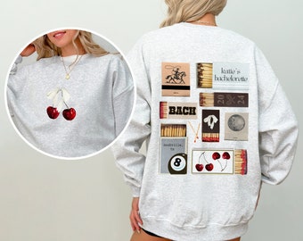 Sudadera personalizada Bachelorette Matchbox // Western Aesthetic Bach Crewneck // Sudadera de despedida de soltera perfecta