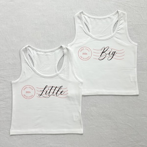 Signed, Sealed, and Delivered Big & Little Reveal // Stamped Sorority Reveal Shirts // Aesthetic Big Little Baby Tees
