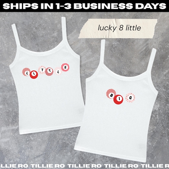 Lucky 8 Big & Little Reveal Shirts // Pink + Red Billiard Balls, 8 Ball, Pool Sorority Reveal Shirts // Trendy Big Little Baby Tees, Tanks
