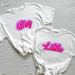 Airbrush Y2K Big & Little Reveal Tees // 2000s Airbrush Sorority Reveal Shirts