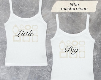 Camisetas de revelación de Art Gala Big & Little // Little es una obra maestra, bienvenido a la Gala Camisetas de revelación de hermandad // Camisetas de bebé Art Frame Big Little