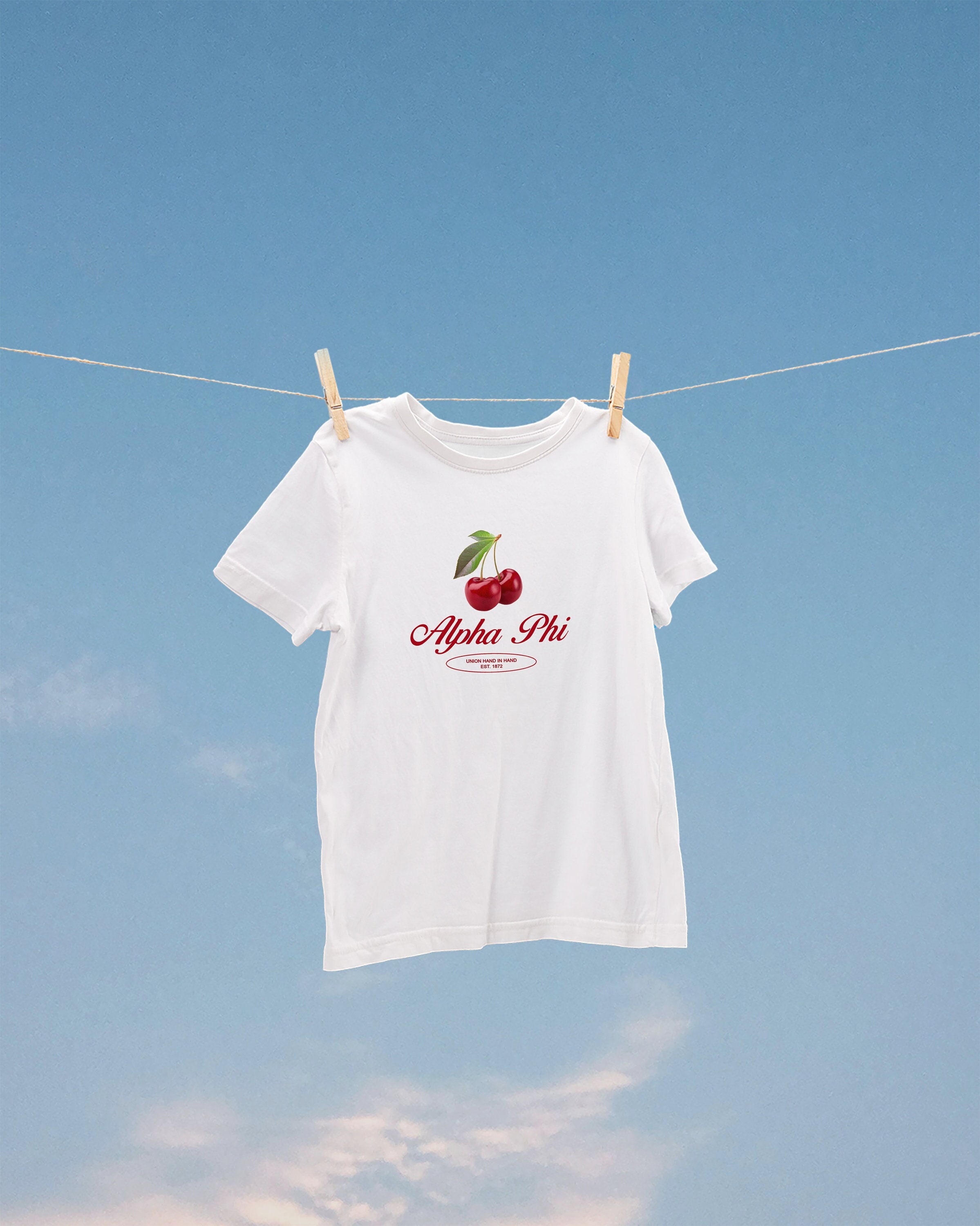 Alpha Phi Cherry Comfort Colors Tee // Vintage Aesthetic APhi, Alpha Phi Shirt // Trendy Greek Cherry Graphic T-Shirt