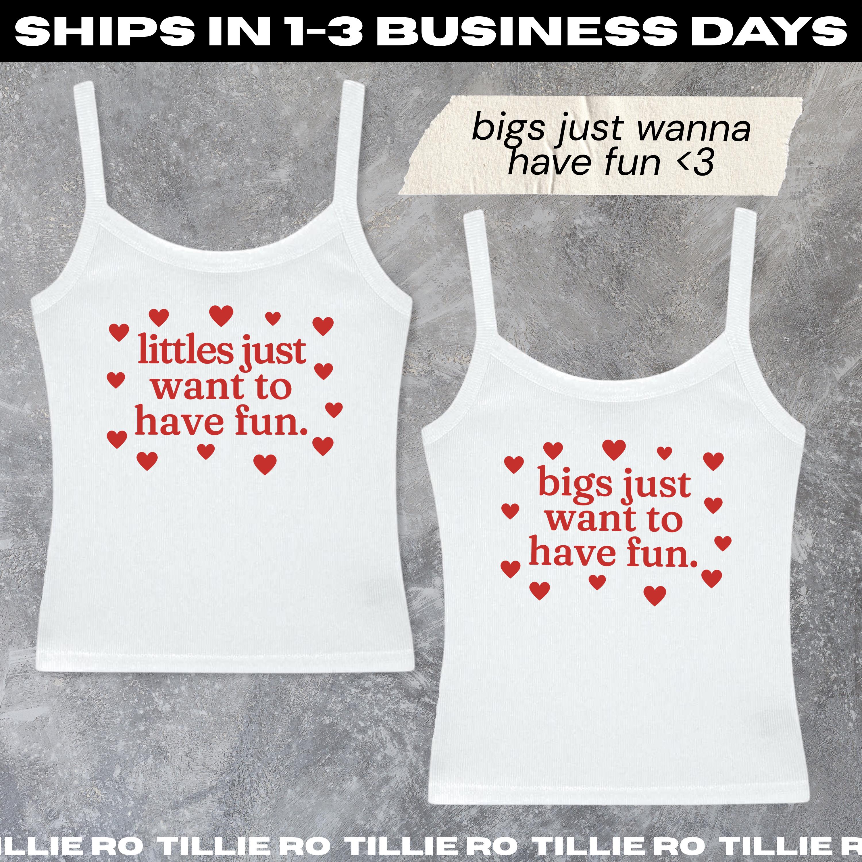 Just Wanna Have Fun Big & Little Reveal Shirts // Red Hearts