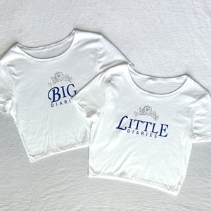 Big & Little Diaries Tees // Princess Sorority Reveal Shirts // Trendy 2000s Big Little Baby Tees