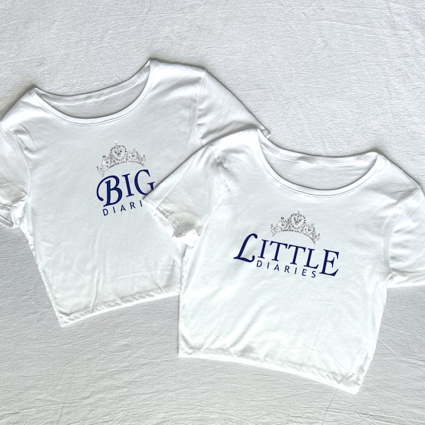 Big & Little Diaries Tees // Princess Sorority Reveal Shirts // Trendy 2000s Big Little Baby Tees