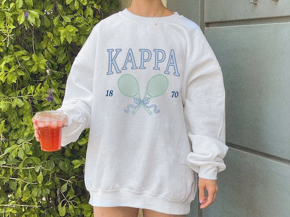 Kappa Kappa Gamma Tennis Sweatshirt Sorority Bow Crewneck Kappa Kappa Kappa Gamma Shirt Aesthetic Greek Pullover Etsy Australia