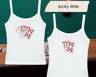 Deck of Cards Big & Little Reveal Shirts // Lucky Little, Queen of Hearts Sorority Reveal Shirts // Trendy Big Little Baby Tees, Tanks