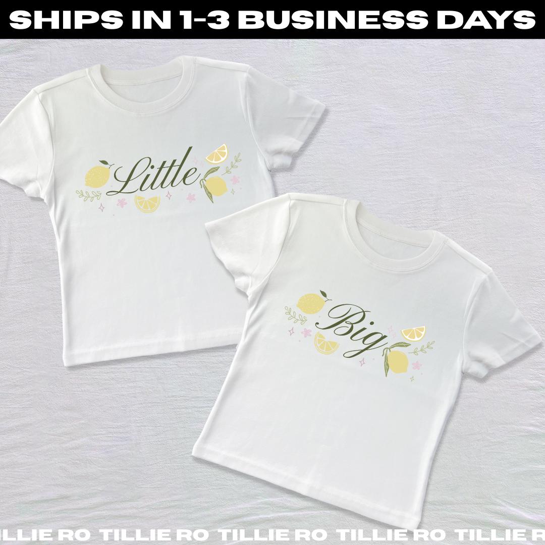 Main Squeeze Big & Little Reveal Shirts // European Summer Sorority Reveal Shirts // Aesthetic Coastal, Lemon Big Little Baby Tees