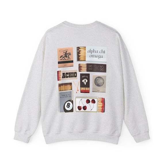 Alpha Chi Omega Matchbox Sweatshirt Aesthetic Sorority Matchbox Hoodie Trendy Ash Grey Pullover Alpha Chi Achio Sorority Hoodie Etsy UK