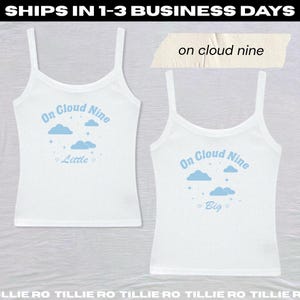 On Cloud Nine Big & Little Tees // Sorority Reveal Aesthetic T-Shirts, Baby Tees, Crop Tanks // Trendy Sorority Big Little Shirts
