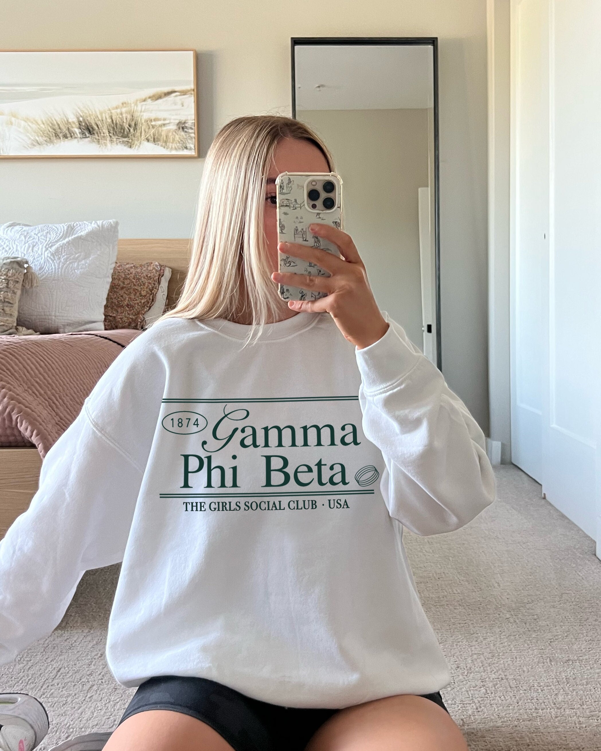 Gamma Phi Beta Social Club Sweatshirt Sorority Crewneck Gphi Gamma Phi Gamma Phi Beta Shirt Aesthetic Greek Pullover Etsy Ireland