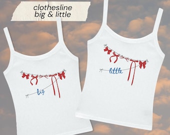 Clothesline Big & Little Reveal Shirts, Miss Americana Sorority Tanks, Tees