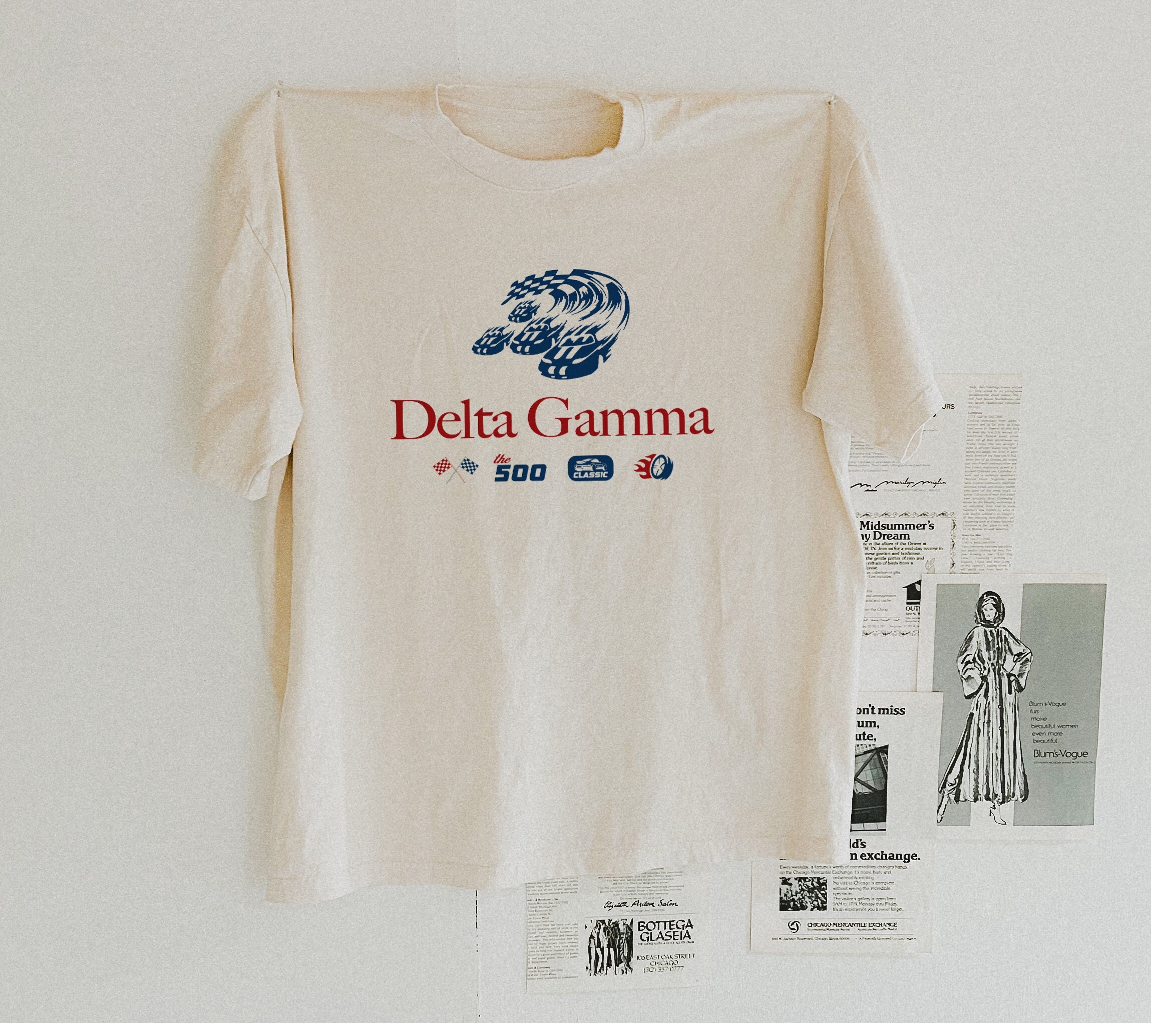 Delta Gamma Racing Comfort Colors Tee // Vintage Aesthetic Dee Gee