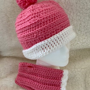 Crochet Beanie - Hat - fingerless gloves - Gift Set - Toboggan - Gift Ideas - Adult - Teen - Kid