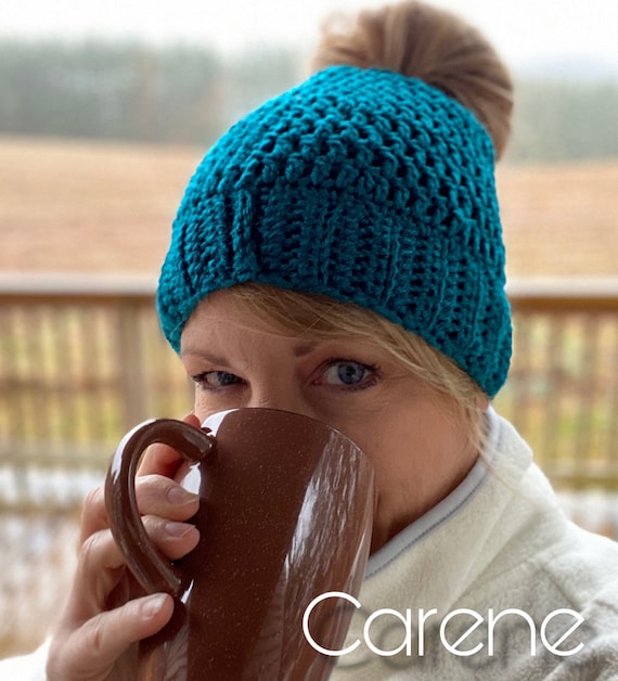 Crochet Beanie Hat Messy Bun Pony Tail Modern Farmhouse Gift Set Toboggan Gift Ideas Adult Teen Etsy
