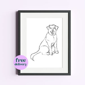 Labrador Line Art Print: Dog Lover Gift