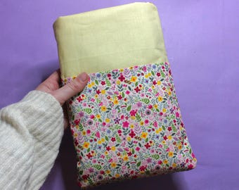 Floral Book Sleeve with Pocket | Book Cosy for Kindle | Pretty Flower Print Book Cover, Reading Accessory & Bookish Gift Idea