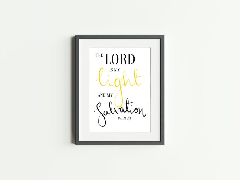 Psalm 27:1 Calligraphy Bible Verse Poster  'The Lord is image 1