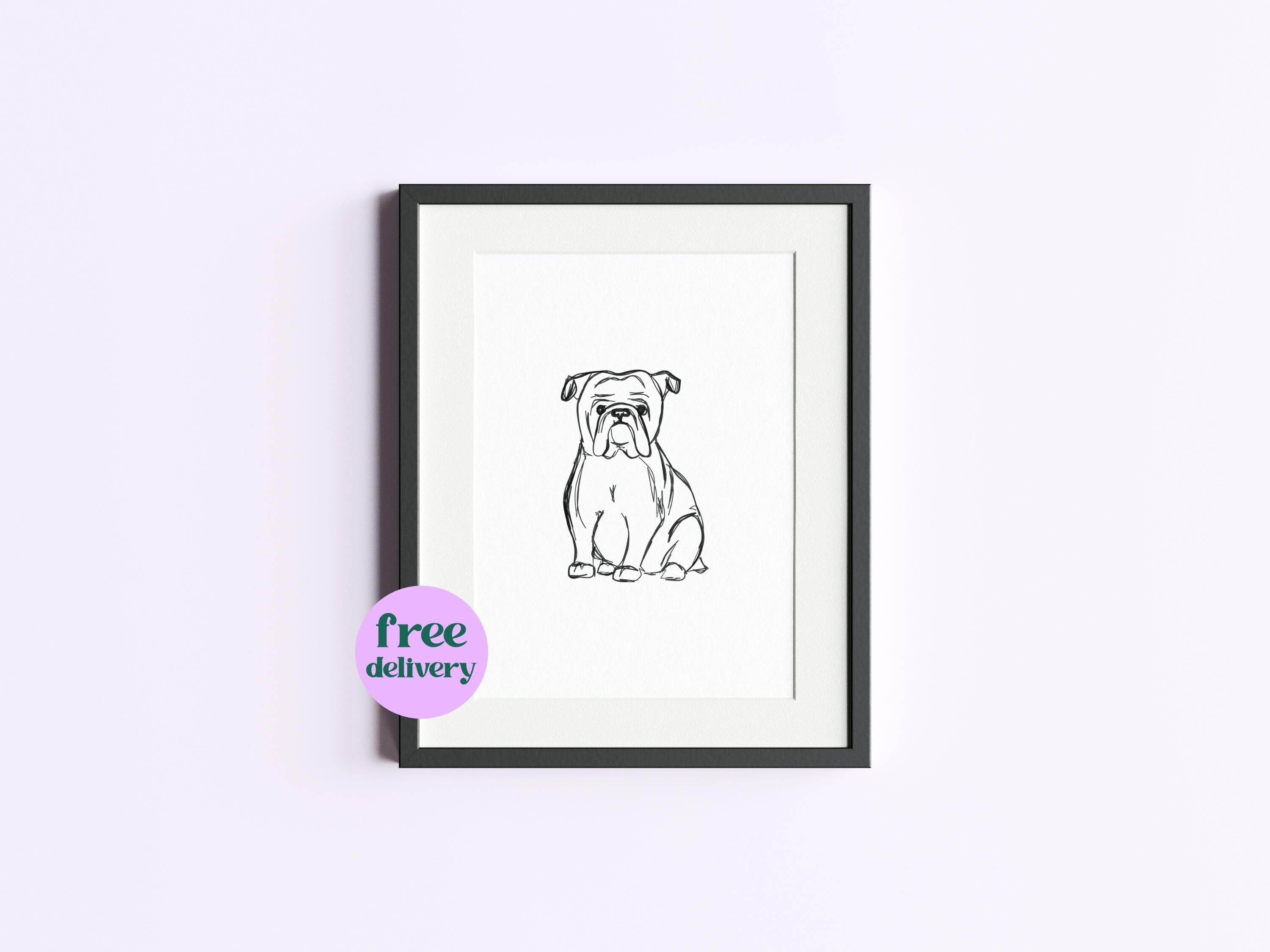 British Bulldog Line Art Print: Minimalist Dog Lover Gift
