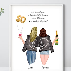50.Geburtstag beste Freundin, 50 Jahre fabelhaft sein, 50 Geburtstag Geschenk für Frauen, Geburtstagsdruck, beste Freundin Geburtstagsdruck, personalisiert