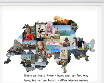 Switzerland Photo Collage-Swiss Collage-Travel Photo Collage-Vacation Collage-Switzerland Vacation Collage-Custom Country Collage-Printable