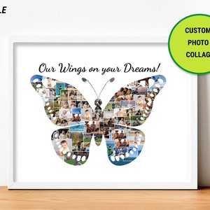 Schmetterling FotoCollage Wandbild Home Decor Digital Druckbares Kinderzimmer Druck Baby Shower Ideen FotoCollage für Kinder Digital Download