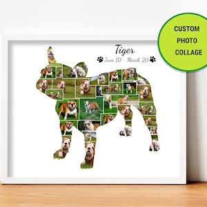 Bulldog Dog British Bulldog English Bulldog Bull Dog Gift Pet Memorial Pet Loss Custom Silhouette Photo Collage Wall Art Digital Printable