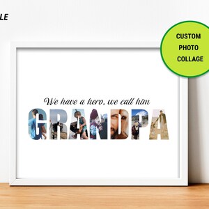 Custom Grandpa Photo Collage, Grandparents day gift, Custom Collage, Gift For Grandpa, Fathers Day Gift, Birthday Present, Digital File