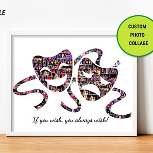 Personalised Theatre Masks Gift Print For Theatre Drama Actor Student Musical Theatre Fan Gift Word Art Wall Room Decor Prints