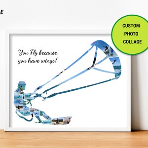 Kitesurfing Photo Collage-Kiteboarding Collage - Sport Photo Collage-Custom Collage-Printable Collage-Kitesurf Collage-Gift para Kitesurfer