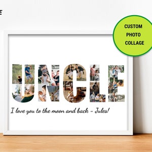Uncle photo collage, Digital photo collage, Uncle custom gift, Uncle birthday gift, Custom photo collage, Personalised collage, Printables
