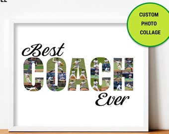 Coach Photo Collage-Sport Coach Collage-Gift For Coach-Coach Gift-Personalized Collage-Custom Collage-Printable Collage-Baseball Football