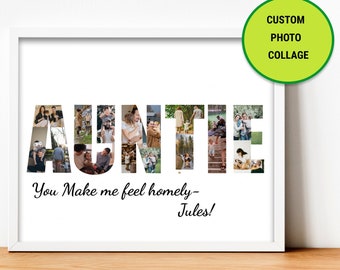 Auntie Photo Collage, Auntie Picture Collage, Auntie Birthday Gift, Aunt Birthday Gift, Birthday Gifts for Her, Auntie Gift, PRINTABLE FILE