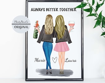 Personalised Best Friend Print, Best Friend Gift, Friendship Gift, Keepsake, Birthday Bestie Gifts, Birthday Gift for Her, Best friend gift