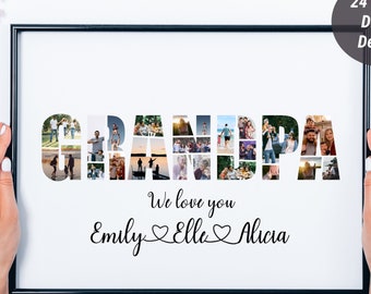 Collage de fotos personalizado para el abuelo, collage de fotos personalizado, collage personalizado, regalo para el abuelo, regalo del Día del Padre, regalo de cumpleaños, regalo para papá